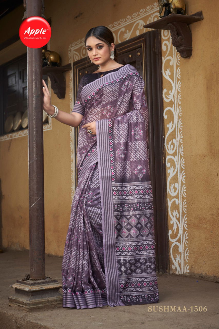 Apple Sushmaa 15 New Designer Fancy Wear Printed Silk Saree Collection